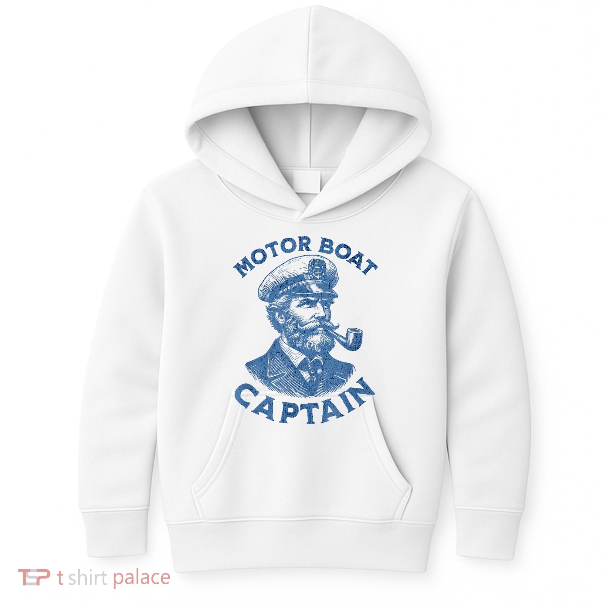 Funny Motor Boat Captain Kids Hoodie