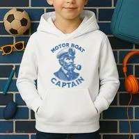 Funny Motor Boat Captain Kids Hoodie thumb 2