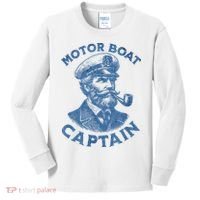 Funny Motor Boat Captain Kids Long Sleeve Shirt thumb 0
