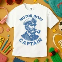 Funny Motor Boat Captain Kids T-Shirt thumb 3