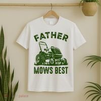 Father Mows Best Retro Vintage Funny Dad T-Shirt thumb 2