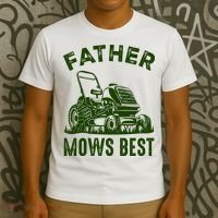 Father Mows Best Retro Vintage Funny Dad T-Shirt thumb 3