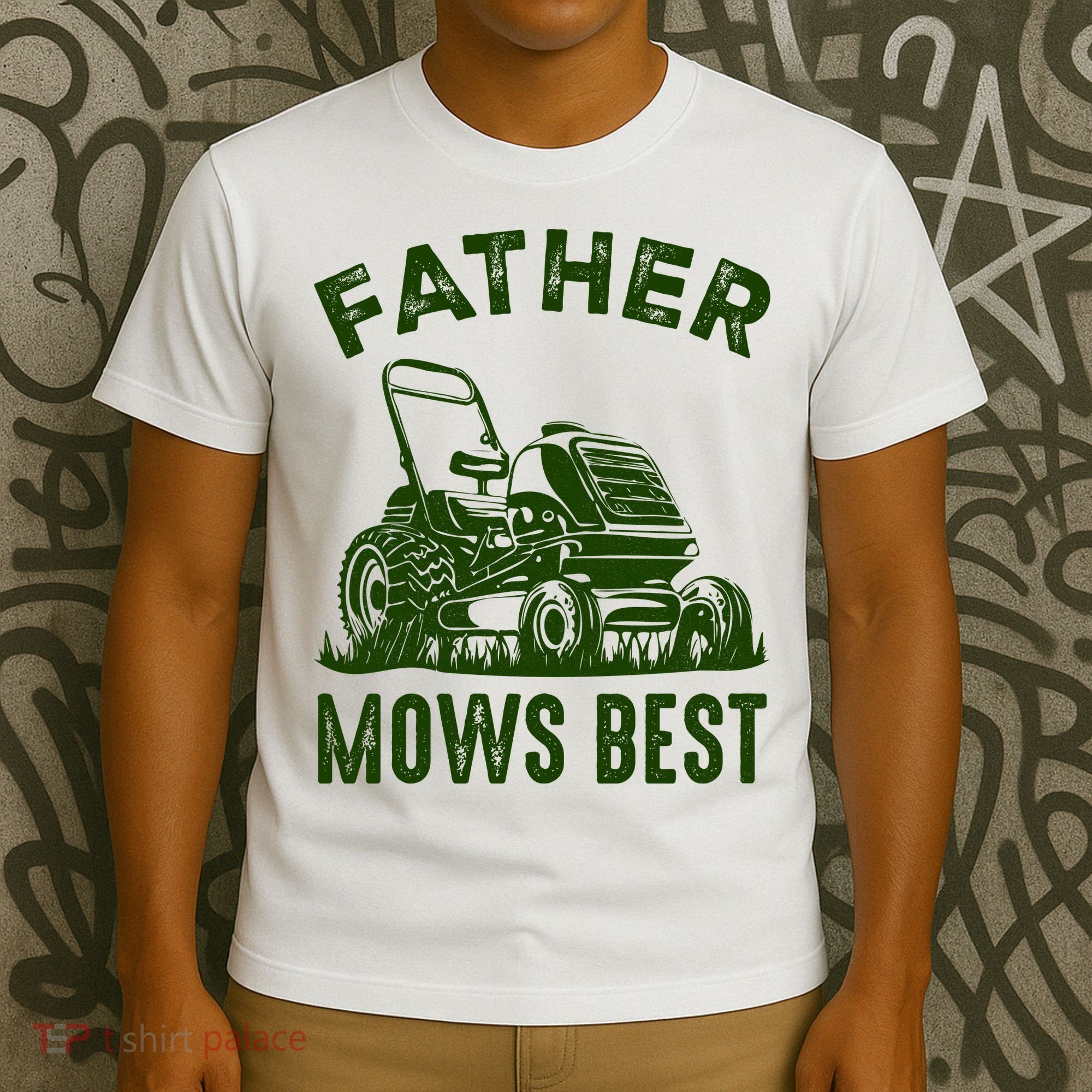 Father Mows Best Retro Vintage Funny Dad T-Shirt