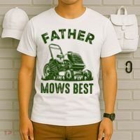 Father Mows Best Retro Vintage Funny Dad T-Shirt thumb 6