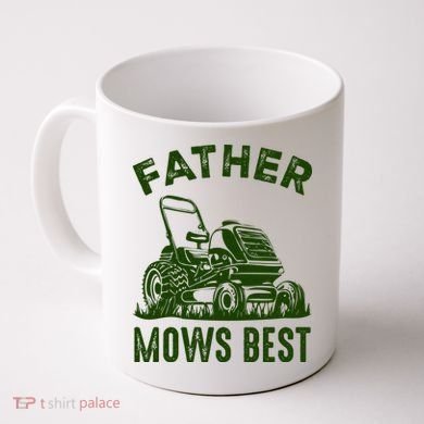 Father Mows Best Retro Vintage Funny Dad Coffee Mug