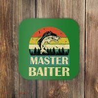 Funny Master Baiter Fishing Fishermen Coaster thumb 0