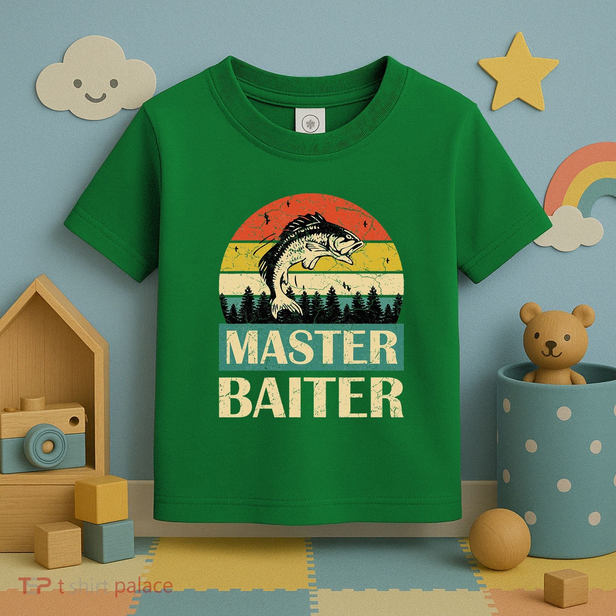 Funny Master Baiter Fishing Fishermen Toddler T-Shirt