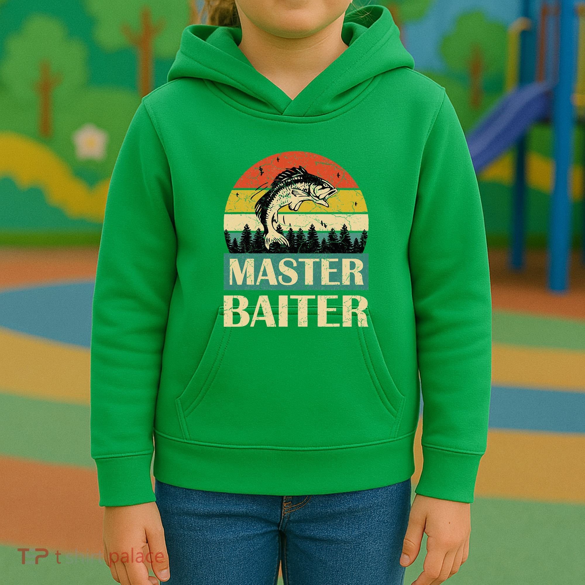 Funny Master Baiter Fishing Fishermen Kids Hoodie