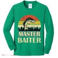 Funny Master Baiter Fishing Fishermen Kids Long Sleeve Shirt thumb 0