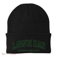 Father Mows Best Funny Lawn Mowing For Lawn Mower Dad Beanie thumb 0