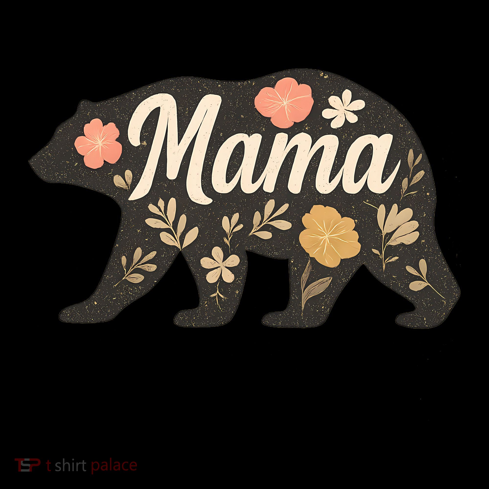 Floral Mama Bear USA-Made Doggie Bandana