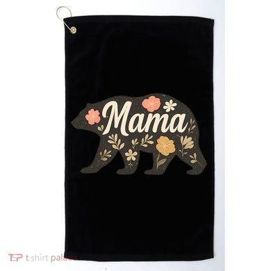 Floral Mama Bear Golf Towel