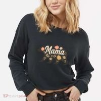 Floral Mama Bear Cropped Pullover Crew thumb 2