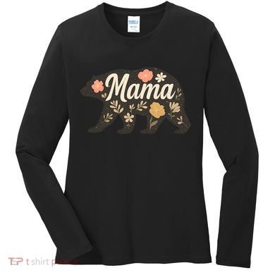 Floral Mama Bear Women's Long Sleeve Shirt