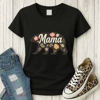 Floral Mama Bear Women's T-Shirt thumb 3