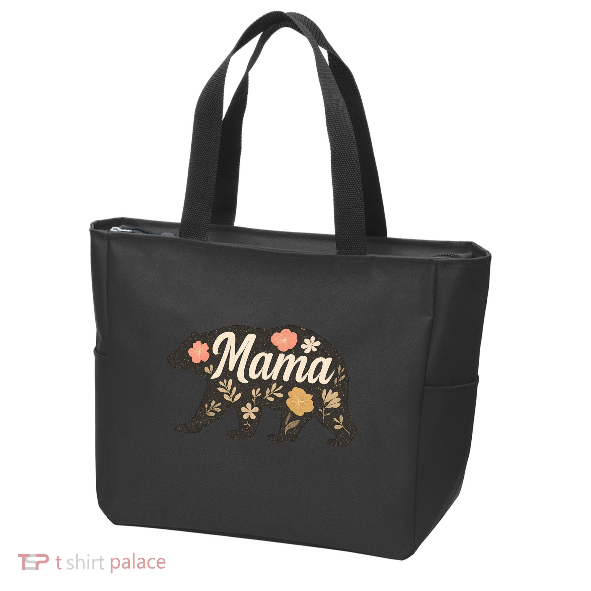 Floral Mama Bear Tote Bag