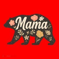 Floral Mama Bear Santa Hat thumb 1