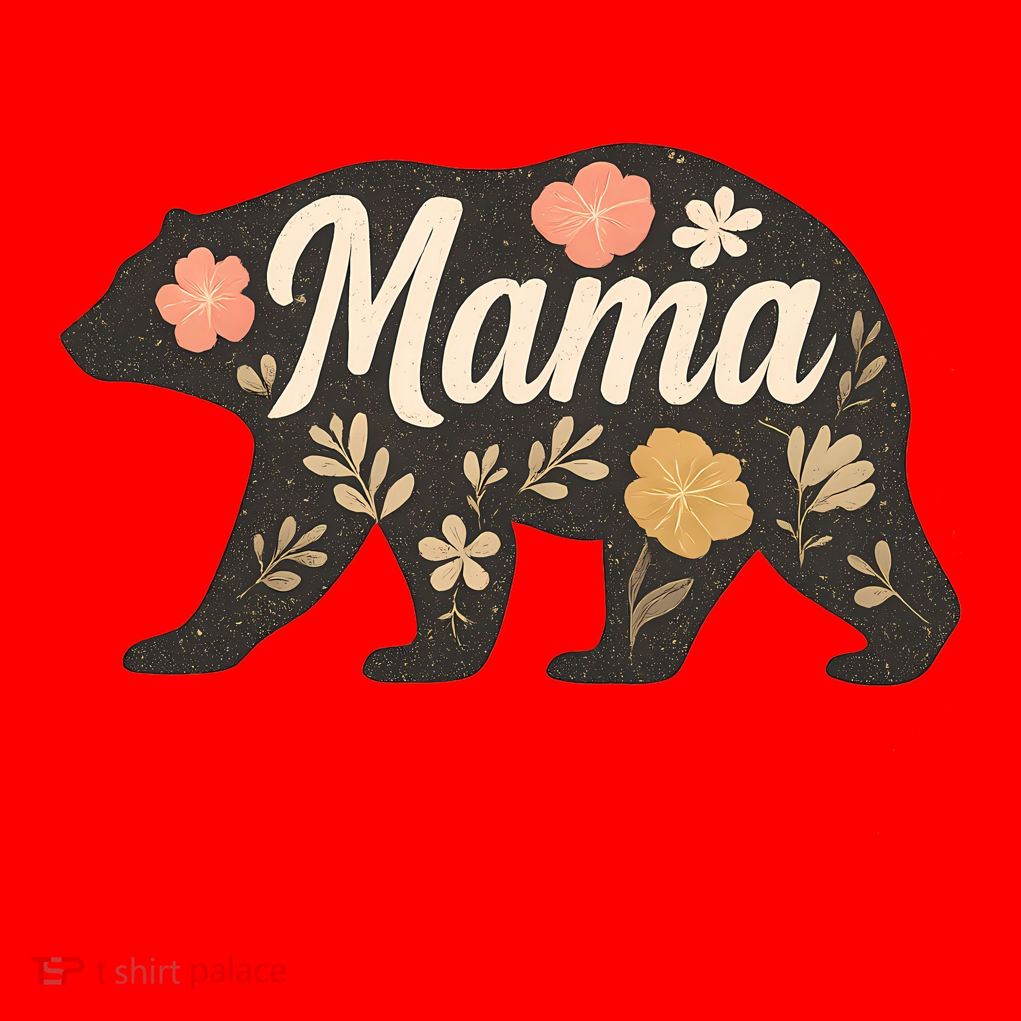 Floral Mama Bear Santa Hat