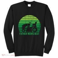Father Mows Best Lawn Care Dad Mowing Gardener Sweatshirt thumb 0