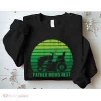 Father Mows Best Lawn Care Dad Mowing Gardener Sweatshirt thumb 2