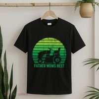 Father Mows Best Lawn Care Dad Mowing Gardener T-Shirt thumb 2