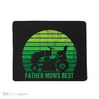 Father Mows Best Lawn Care Dad Mowing Gardener Mousepad thumb 0