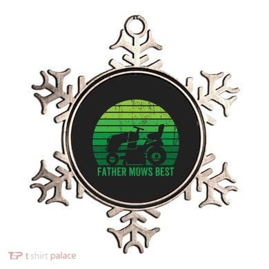 Father Mows Best Lawn Care Dad Mowing Gardener Ornament