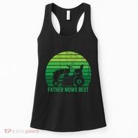 Father Mows Best Lawn Care Dad Mowing Gardener Women's Tank Top thumb 0