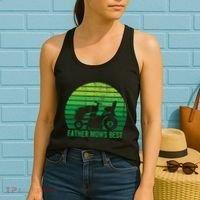 Father Mows Best Lawn Care Dad Mowing Gardener Women's Tank Top thumb 2