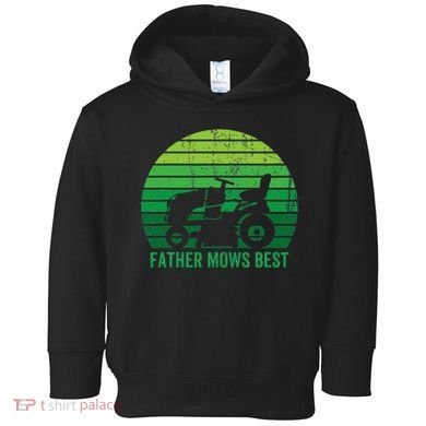 Father Mows Best Lawn Care Dad Mowing Gardener Toddler Hoodie