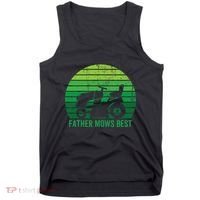 Father Mows Best Lawn Care Dad Mowing Gardener Tank Top thumb 0
