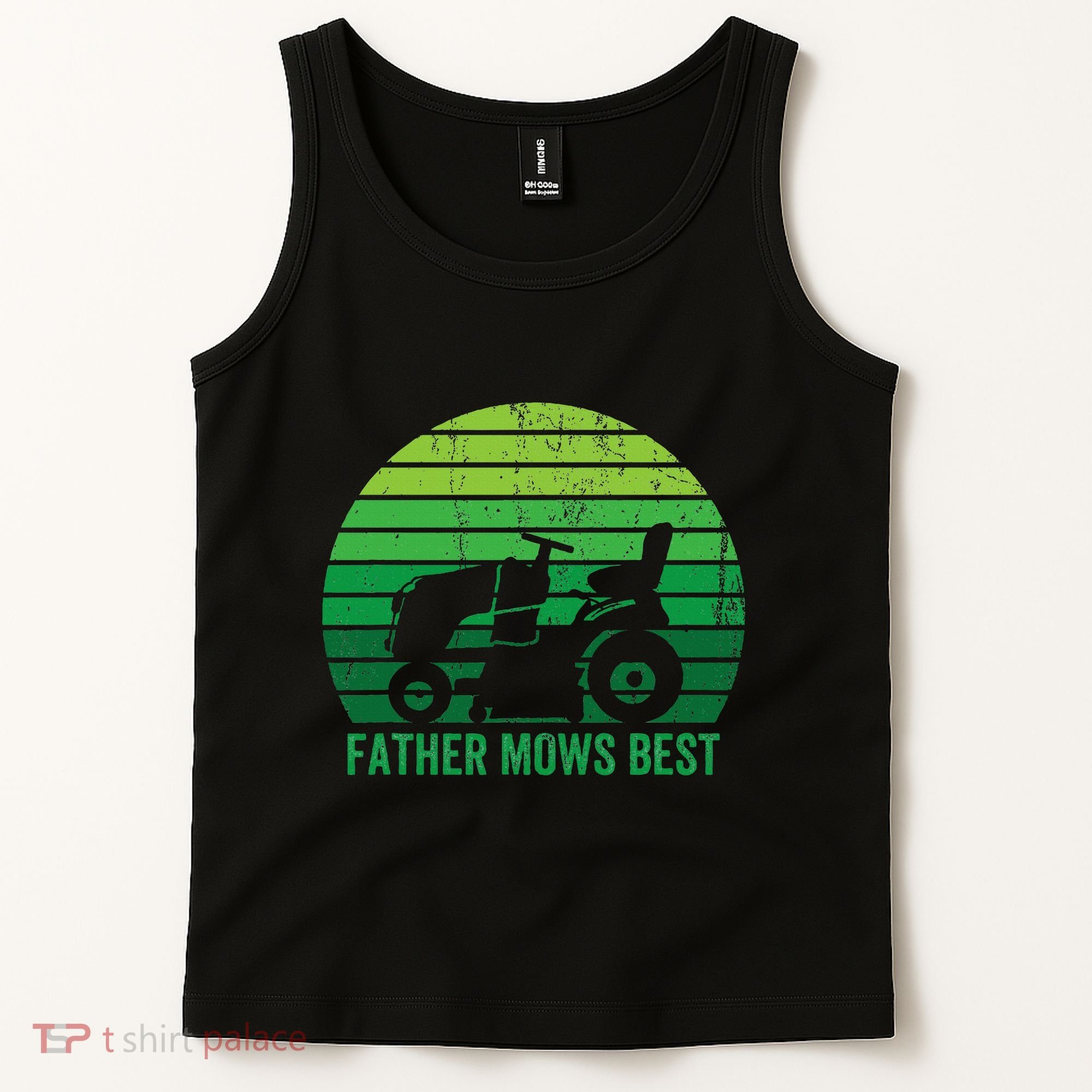 Father Mows Best Lawn Care Dad Mowing Gardener Tank Top