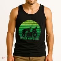 Father Mows Best Lawn Care Dad Mowing Gardener Tank Top thumb 3
