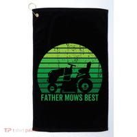 Father Mows Best Lawn Care Dad Mowing Gardener Golf Towel thumb 0