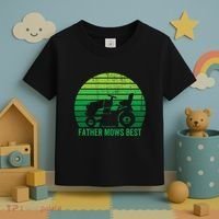 Father Mows Best Lawn Care Dad Mowing Gardener Toddler T-Shirt thumb 3