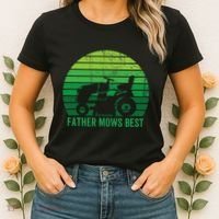 Father Mows Best Lawn Care Dad Mowing Gardener Women's T-Shirt thumb 2