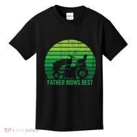 Father Mows Best Lawn Care Dad Mowing Gardener Kids T-Shirt thumb 0