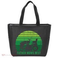 Father Mows Best Lawn Care Dad Mowing Gardener Tote Bag thumb 0