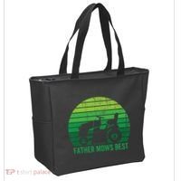 Father Mows Best Lawn Care Dad Mowing Gardener Tote Bag thumb 2