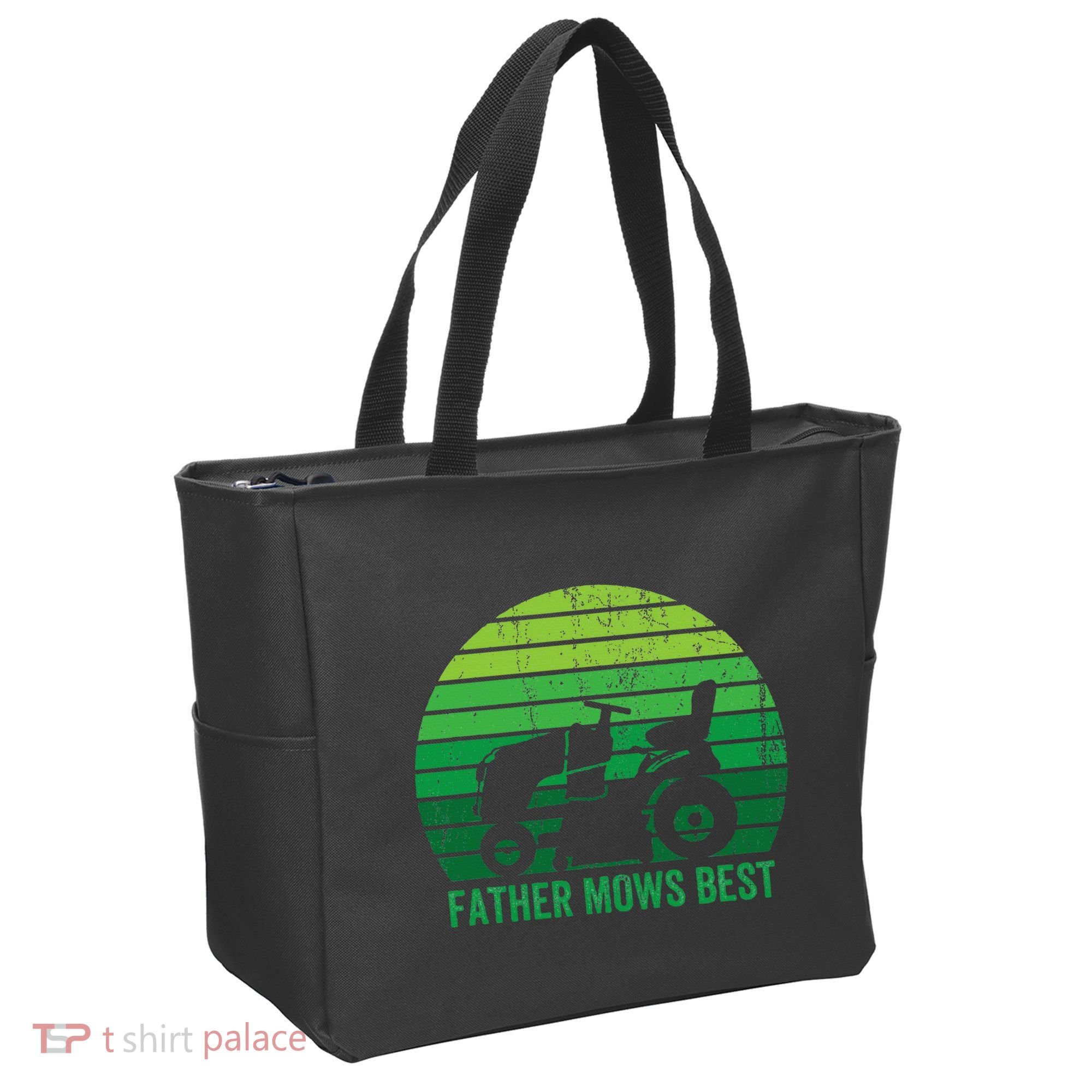 Father Mows Best Lawn Care Dad Mowing Gardener Tote Bag