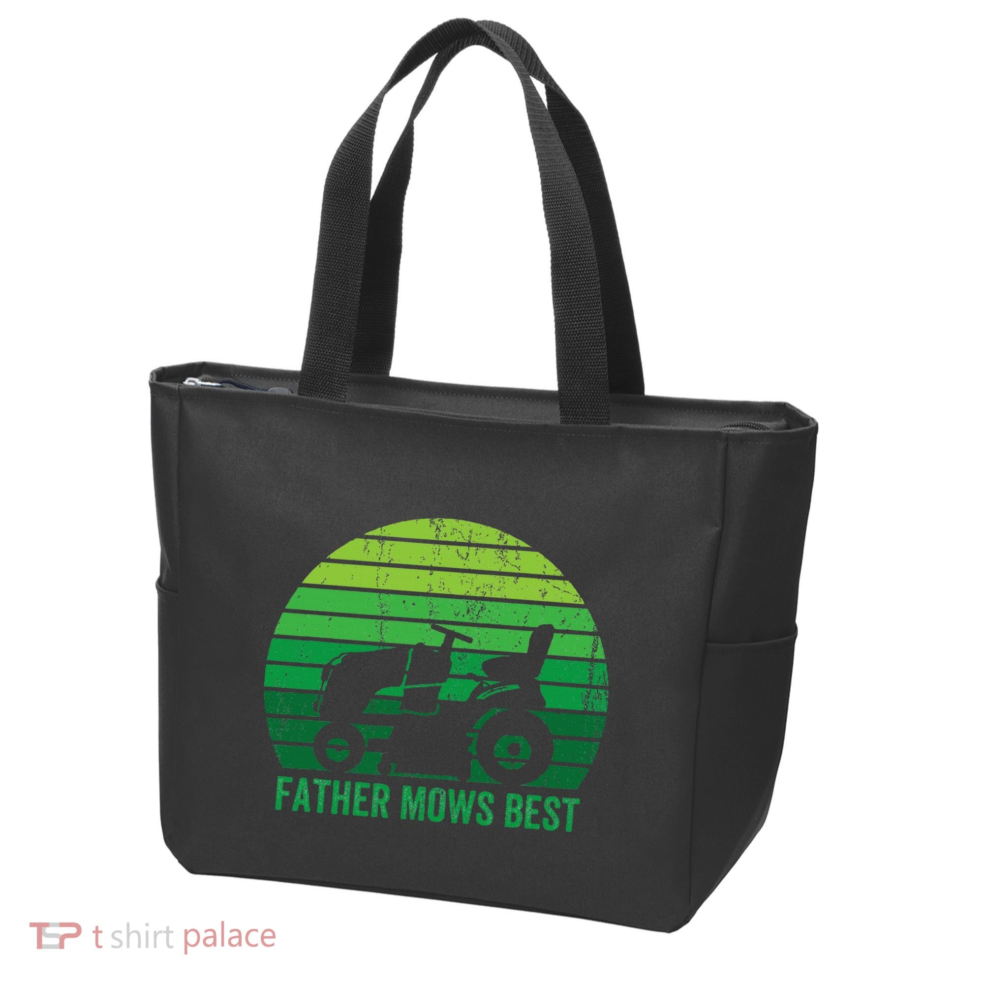 Father Mows Best Lawn Care Dad Mowing Gardener Tote Bag