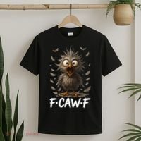 F-Caw-F Messy Baby Chicken Bird Shocked Face Feather Chaos T-Shirt thumb 2