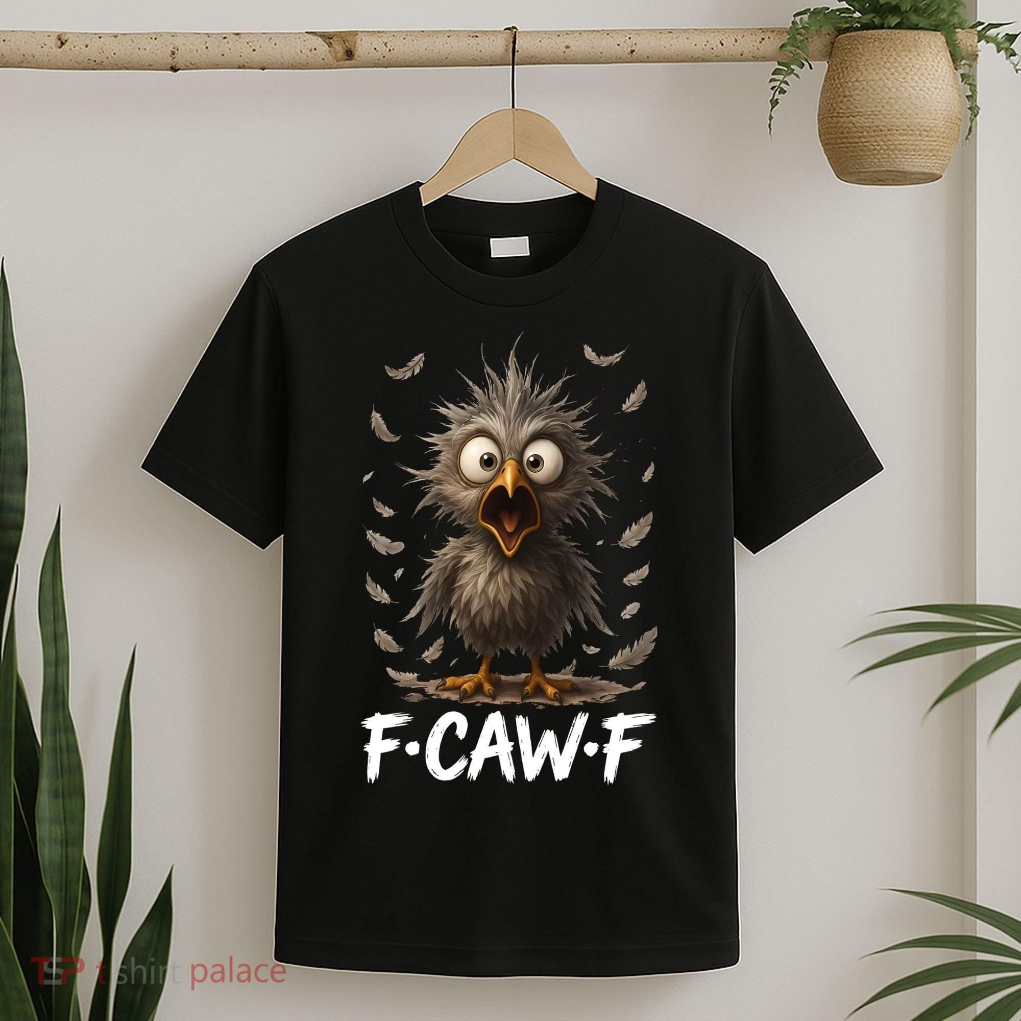 F-Caw-F Messy Baby Chicken Bird Shocked Face Feather Chaos T-Shirt