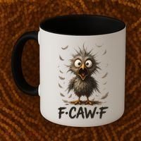 F-Caw-F Messy Baby Chicken Bird Shocked Face Feather Chaos Coffee Mug thumb 2