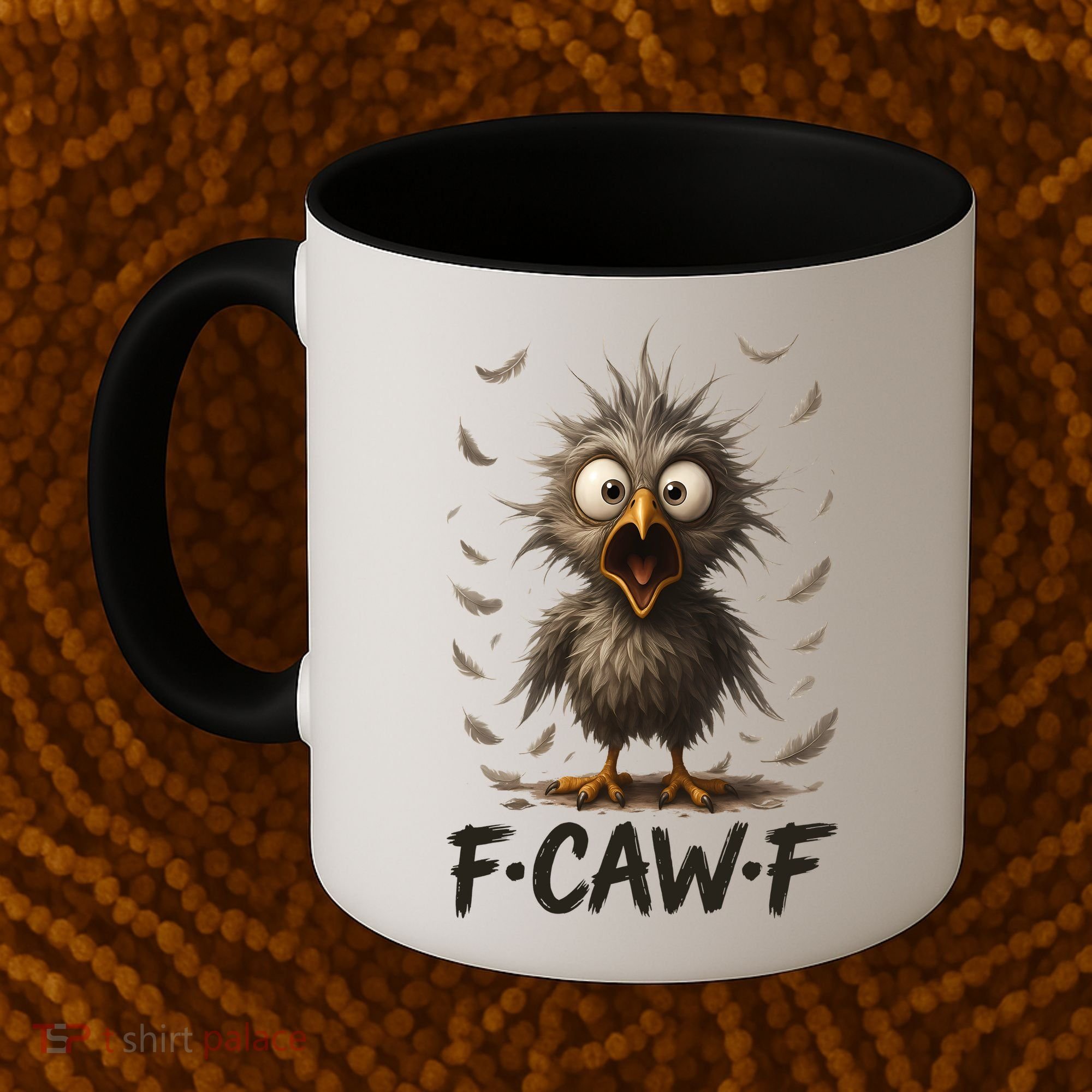 F-Caw-F Messy Baby Chicken Bird Shocked Face Feather Chaos Coffee Mug