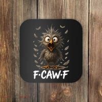F-Caw-F Messy Baby Chicken Bird Shocked Face Feather Chaos Coaster thumb 0