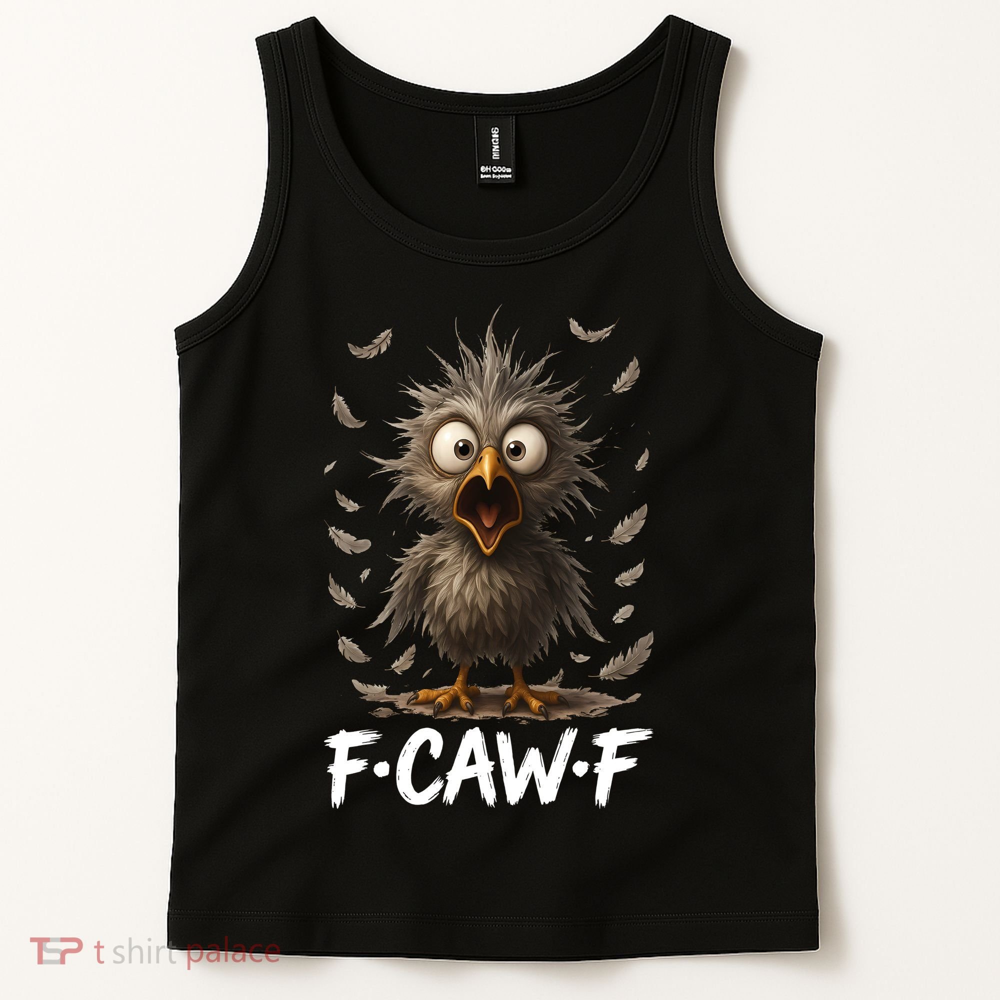 F-Caw-F Messy Baby Chicken Bird Shocked Face Feather Chaos Tank Top