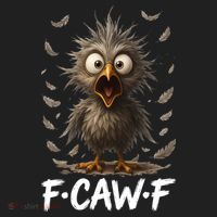 F-Caw-F Messy Baby Chicken Bird Shocked Face Feather Chaos Golf Towel thumb 3