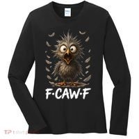 F-Caw-F Messy Baby Chicken Bird Shocked Face Feather Chaos Women's Long Sleeve Shirt thumb 0