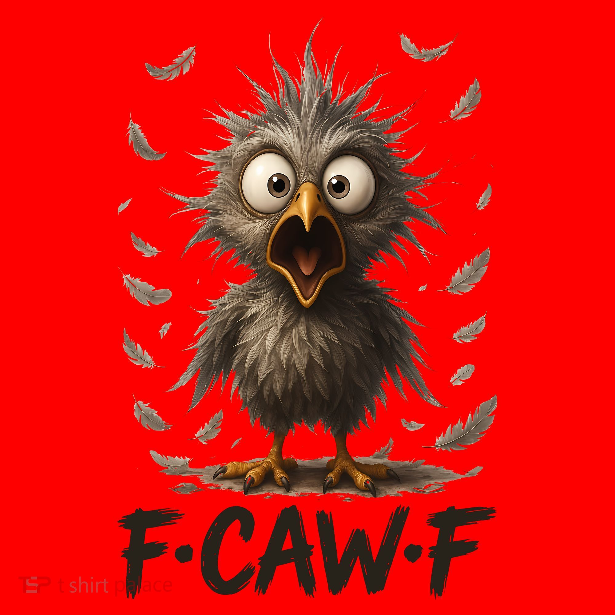 F-Caw-F Messy Baby Chicken Bird Shocked Face Feather Chaos Santa Hat
